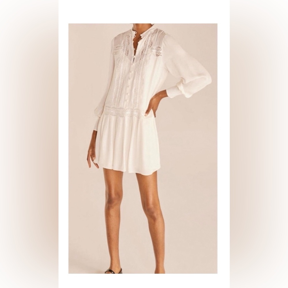 Rebecca Taylor Silk Lace Drop Waist Dress Size M